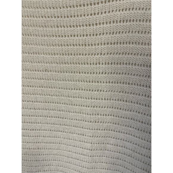 Anthropologie Ruffled Pointelle Knit Mini Dress Square Neck Ivory Cream Womens S - Picture 9 of 11